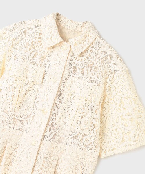 GRACE CONTINENTAL(グレースコンチネンタル)の「コードレースジャンプスーツ(サロペット/オーバーオール・レディース・ベージュ/キナリ・36/38)」の15枚目の写真