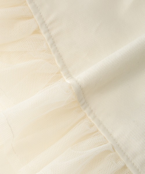 Piet(ピエット)の「【2点セット】ノースリーブT&チュール切替 デニムビスチェ セット(Tシャツ/カットソー・キッズ・ブラック/オフホワイト・100/110/120/130)」の5枚目の写真