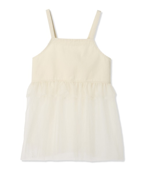 Piet(ピエット)の「【2点セット】ノースリーブT&チュール切替 デニムビスチェ セット(Tシャツ/カットソー・キッズ・ブラック/オフホワイト・100/110/120/130)」の15枚目の写真