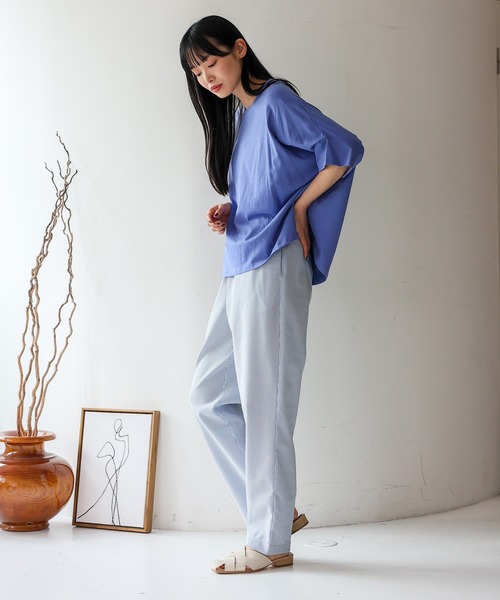 No Rule No Line（ノール－ルノーライン）の「ストライプテーパードパンツ（その他パンツ・レディース・グレー系その他/ブラック/ブルー系その他/ネイビー・マルチサイズ）」の19枚目の写真