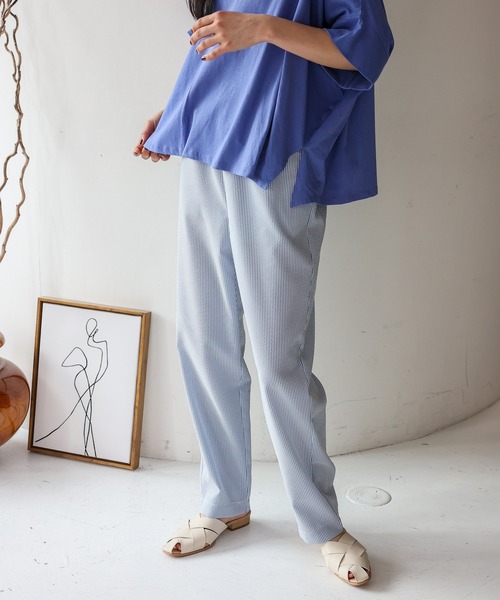 No Rule No Line（ノール－ルノーライン）の「ストライプテーパードパンツ（その他パンツ・レディース・グレー系その他/ブラック/ブルー系その他/ネイビー・マルチサイズ）」の22枚目の写真