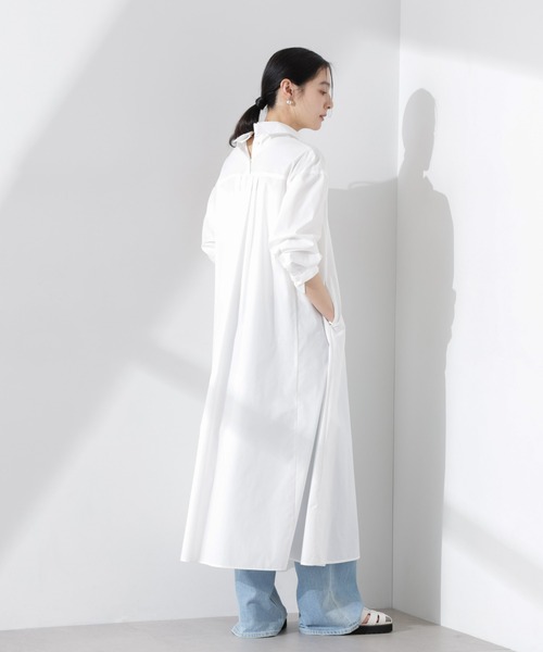 NANO universe（ナノユニバース）の「ニュアンスカラーフレアシャツワンピース（シャツワンピース・レディース・ネイビー/オフホワイト・M/S）」の14枚目の写真