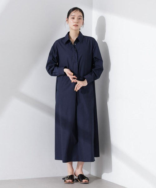 NANO universe（ナノユニバース）の「ニュアンスカラーフレアシャツワンピース（シャツワンピース・レディース・ネイビー/オフホワイト・M/S）」の17枚目の写真