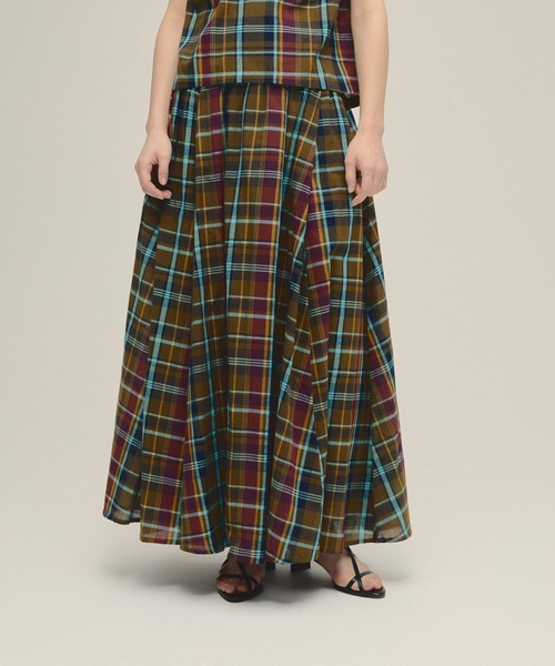 eL(エル)の「【eL】Made In India Madras Check Skirt/319962(スカート・レディース・パープル系その他/グリーン系その他・FREE)」の2枚目の写真