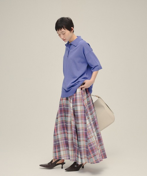 eL(エル)の「【eL】Made In India Madras Check Skirt/319962(スカート・レディース・パープル系その他/グリーン系その他・FREE)」の4枚目の写真