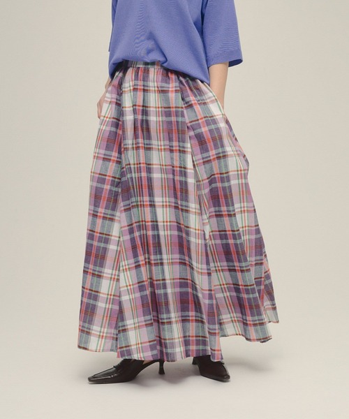 eL(エル)の「【eL】Made In India Madras Check Skirt/319962(スカート・レディース・パープル系その他/グリーン系その他・FREE)」の6枚目の写真