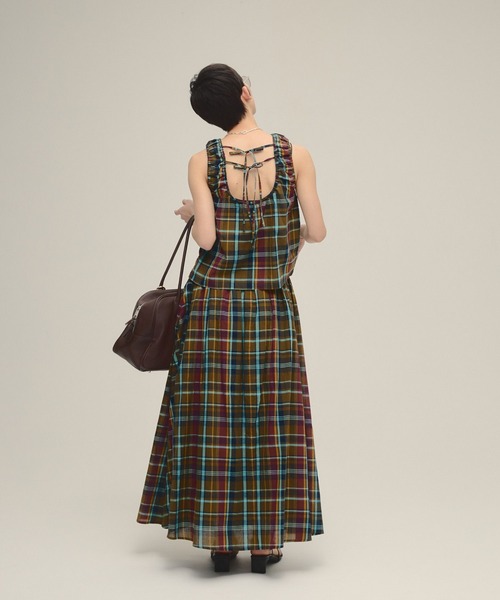 eL(エル)の「【eL】Made In India Madras Check Skirt/319962(スカート・レディース・パープル系その他/グリーン系その他・FREE)」の9枚目の写真
