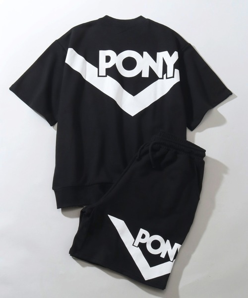 セール】【PONY/ポニー】ロゴスウェット半袖セットアップ/上下
