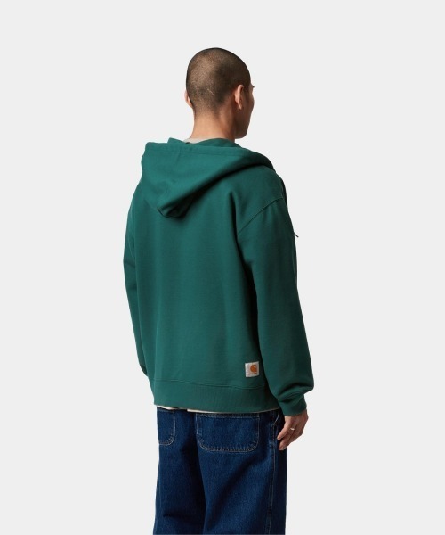 Carhartt WIP(カーハートダブリューアイピー)の「Carhartt WIP HOODED WIP SWEAT JACKET(カーハート ワークインプログレス フーデッド WIP スウェット ジャケット)(パーカー・メンズ・ブラック系/グリーン系・SMALL/LARGE/X-LARGE/MEDIUM)」の10枚目の写真