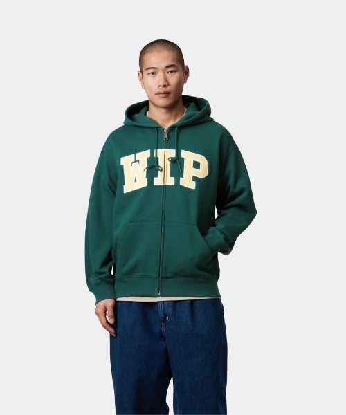 Carhartt WIP(カーハートダブリューアイピー)の「Carhartt WIP HOODED WIP SWEAT JACKET(カーハート ワークインプログレス フーデッド WIP スウェット ジャケット)(パーカー・メンズ・ブラック系/グリーン系・SMALL/LARGE/X-LARGE/MEDIUM)」の11枚目の写真