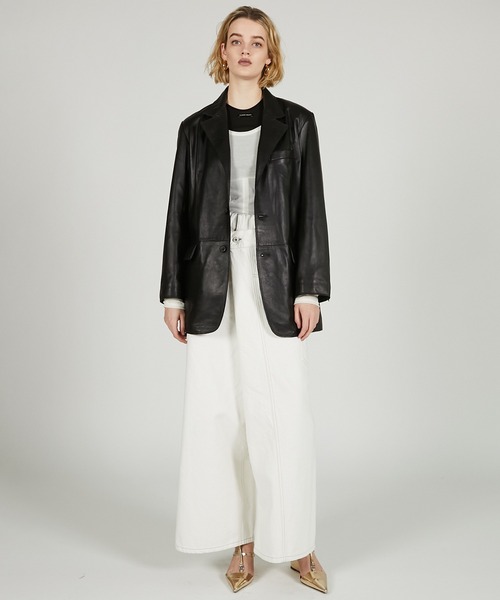 PRANK PROJECT（プランクプロジェクト）の「ディフォームバギーデニムパンツ / Deform Baggy Denim Pants（デニムパンツ・レディース・ブラック/ホワイト/ブルー・36/38）」の5枚目の写真