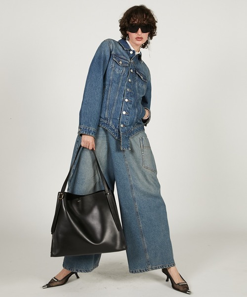 PRANK PROJECT（プランクプロジェクト）の「ディフォームバギーデニムパンツ / Deform Baggy Denim Pants（デニムパンツ・レディース・ブラック/ホワイト/ブルー・36/38）」の12枚目の写真