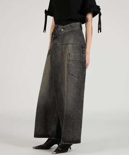 PRANK PROJECT（プランクプロジェクト）の「ディフォームバギーデニムパンツ / Deform Baggy Denim Pants（デニムパンツ・レディース・ブラック/ホワイト/ブルー・36/38）」の19枚目の写真