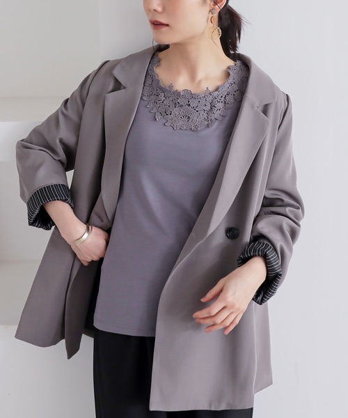 n'OrLABEL（ノアールレーベル）の「『レース付きブラトップ』（インナーウェア/肌着・レディース・ブラック/モカ/グレー・M/L/LL）」の6枚目の写真