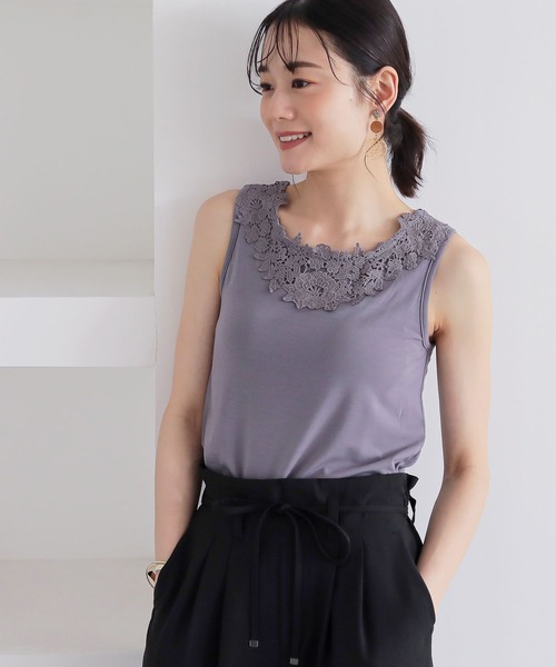 n'OrLABEL（ノアールレーベル）の「『レース付きブラトップ』（インナーウェア/肌着・レディース・ブラック/モカ/グレー・M/L/LL）」の7枚目の写真