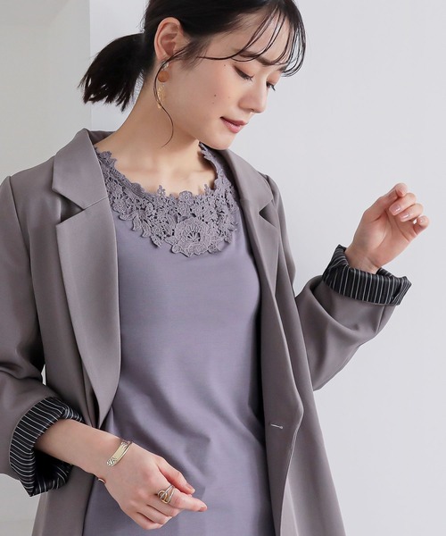 n'OrLABEL（ノアールレーベル）の「『レース付きブラトップ』（インナーウェア/肌着・レディース・ブラック/モカ/グレー・M/L/LL）」の4枚目の写真