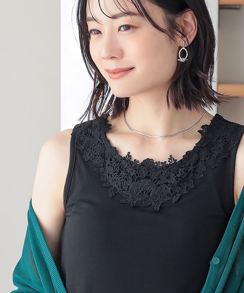 n'OrLABEL（ノアールレーベル）の「『レース付きブラトップ』（インナーウェア/肌着・レディース・ブラック/モカ/グレー・M/L/LL）」の12枚目の写真