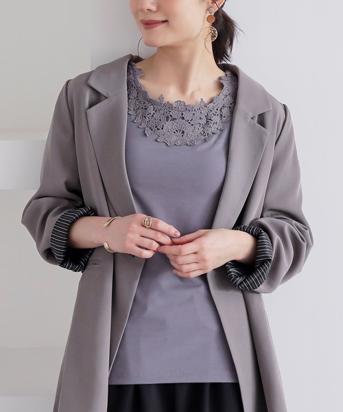 n'OrLABEL（ノアールレーベル）の「『レース付きブラトップ』（インナーウェア/肌着・レディース・ブラック/モカ/グレー・M/L/LL）」の5枚目の写真