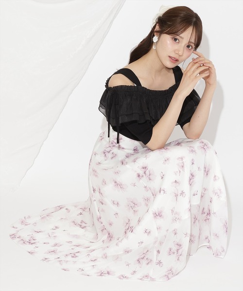 WILLSELECTION(ウィルセレクション)の「シアーボリュームフリルニットプルオーバー(ニット/セーター・レディース・ホワイト×ネイビー/ラベンダー/ブラック/オフホワイト・FREE)」の22枚目の写真