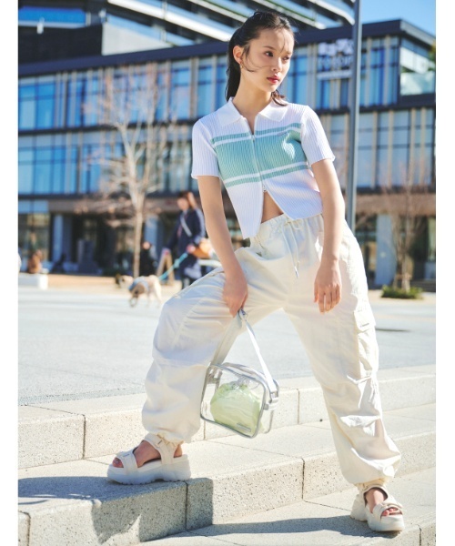 LOVETOXIC（ラブトキシック）の「【LTXC】【接触冷感/ひんやり】カーゴパンツ（その他パンツ・キッズ・ネイビー/グレー/ラベンダー/ホワイト/ブラック・M:150cm/S:140cm/L:160cm）」の2枚目の写真