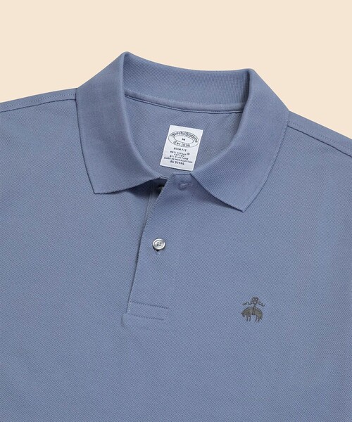 BROOKS BROTHERS（ブルックスブラザーズ）の「スーピマコットンストレッチ　ピケ　GFロゴ　ポロシャツ　Slim Fit（ポロシャツ・メンズ・ライトブルー/ピンク/ブルー/グリーン/パープル/レッド/アクア/ライトピンク/ストーン/ブルー系その他2/ネイビー・SMALL/LARGE/X-SMALL/MEDIUM/X-LARGE）」の19枚目の写真
