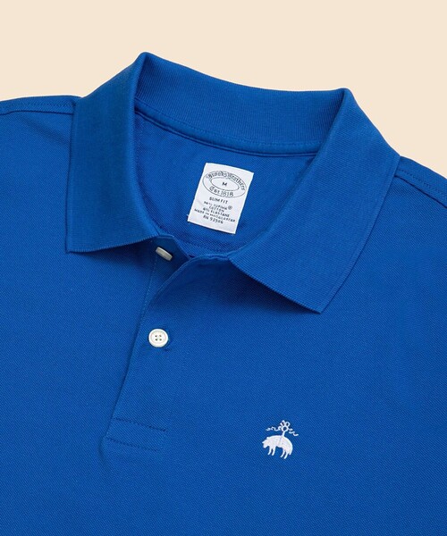 BROOKS BROTHERS（ブルックスブラザーズ）の「スーピマコットンストレッチ　ピケ　GFロゴ　ポロシャツ　Slim Fit（ポロシャツ・メンズ・ライトブルー/ピンク/ブルー/グリーン/パープル/レッド/アクア/ライトピンク/ストーン/ブルー系その他2/ネイビー・SMALL/LARGE/X-SMALL/MEDIUM/X-LARGE）」の21枚目の写真