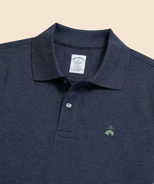 BROOKS BROTHERS（ブルックスブラザーズ）の「スーピマコットンストレッチ　ピケ　GFロゴ　ポロシャツ　Slim Fit（ポロシャツ・メンズ・ライトブルー/ピンク/ブルー/グリーン/パープル/レッド/アクア/ライトピンク/ストーン/ブルー系その他2/ネイビー・SMALL/LARGE/X-SMALL/MEDIUM/X-LARGE）」の22枚目の写真