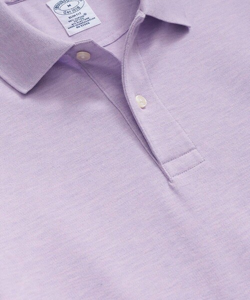 BROOKS BROTHERS（ブルックスブラザーズ）の「スーピマコットンストレッチ　ピケ　GFロゴ　ポロシャツ　Slim Fit（ポロシャツ・メンズ・ライトブルー/ピンク/ブルー/グリーン/パープル/レッド/アクア/ライトピンク/ストーン/ブルー系その他2/ネイビー・SMALL/LARGE/X-SMALL/MEDIUM/X-LARGE）」の12枚目の写真