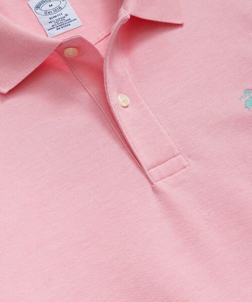 BROOKS BROTHERS（ブルックスブラザーズ）の「スーピマコットンストレッチ　ピケ　GFロゴ　ポロシャツ　Slim Fit（ポロシャツ・メンズ・ライトブルー/ピンク/ブルー/グリーン/パープル/レッド/アクア/ライトピンク/ストーン/ブルー系その他2/ネイビー・SMALL/LARGE/X-SMALL/MEDIUM/X-LARGE）」の14枚目の写真
