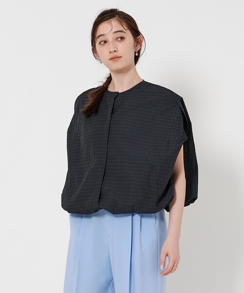 UNITED ARROWS（ユナイテッドアローズ）の「チェックタフタ スリットスリーブ ブルゾン（その他トップス・レディース・ネイビー/ブラック・FREE）」の2枚目の写真