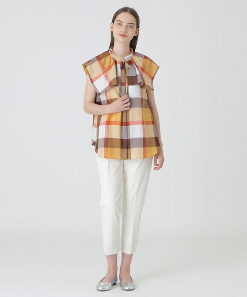 BLUE LABEL CRESTBRIDGE（ブルーレーベルクレストブリッジ）の「マルチヴィンテージツイルテーパードパンツ（その他パンツ・レディース・ベージュ/ブラック/ホワイト・38/36）」の22枚目の写真