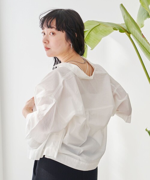 coen(コーエン)の「シャーベットコットン半袖シャツ(シャツ/ブラウス・レディース・オフホワイト/ライトブルー/その他1/その他2/その他3・M/L)」の8枚目の写真