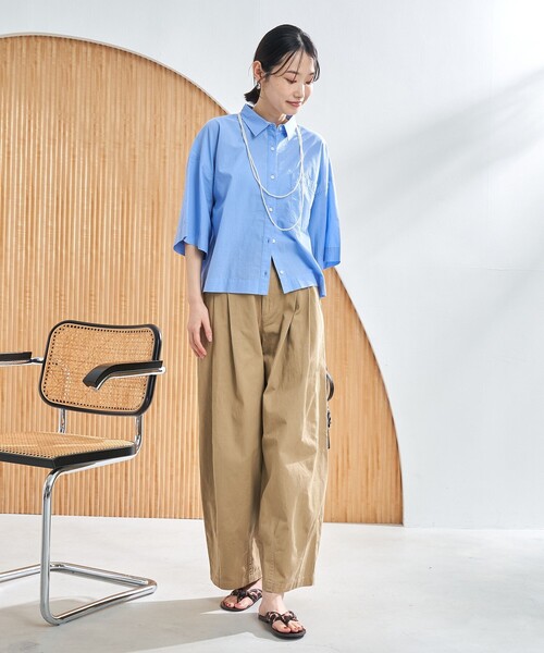 coen(コーエン)の「シャーベットコットン半袖シャツ(シャツ/ブラウス・レディース・オフホワイト/ライトブルー/その他1/その他2/その他3・M/L)」の16枚目の写真