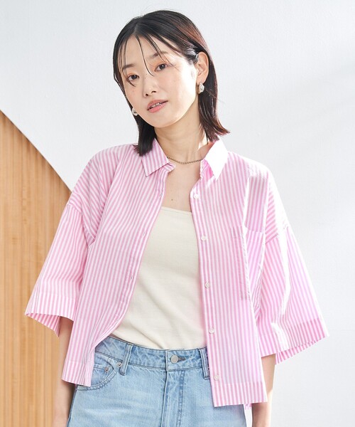 coen(コーエン)の「シャーベットコットン半袖シャツ(シャツ/ブラウス・レディース・オフホワイト/ライトブルー/その他1/その他2/その他3・M/L)」の18枚目の写真