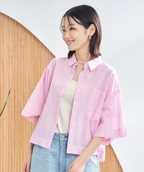 coen(コーエン)の「シャーベットコットン半袖シャツ(シャツ/ブラウス・レディース・オフホワイト/ライトブルー/その他1/その他2/その他3・M/L)」の19枚目の写真