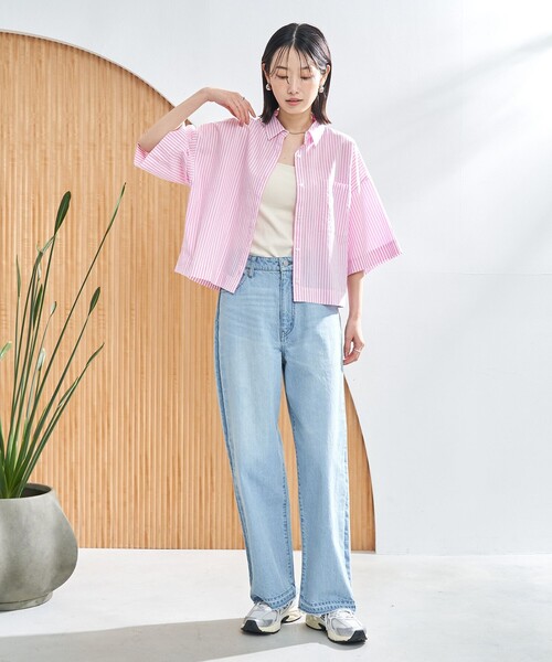 coen(コーエン)の「シャーベットコットン半袖シャツ(シャツ/ブラウス・レディース・オフホワイト/ライトブルー/その他1/その他2/その他3・M/L)」の21枚目の写真