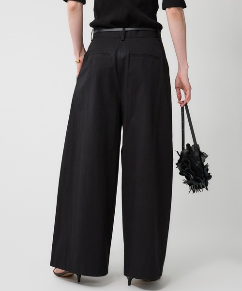 【美品】バビロン 24SS オックスホルタータックパンツ オールインワン F セール】ダンプタックワイドパンツ（その他パンツ）｜BABYLONE