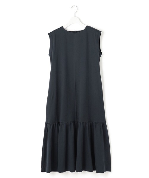 J.PRESS YORK STREET(ジェイプレスヨークストリート)の「【WOMEN】フレアギャザー ワンピース(ワンピース・レディース・ブラック系/スカイブルー系/ネイビー系/ピーコックグリーン系・F)」の4枚目の写真