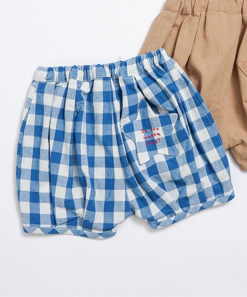 BREEZE(ブリーズ)の「【Bpop】ボリュームハーフパンツ(その他ベビーウェア・キッズ・ブルー/ベージュ・80/70)」の1枚目の写真