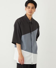 SHIPS Colors:〈洗濯機可能〉比翼 ブロッキング シャツ