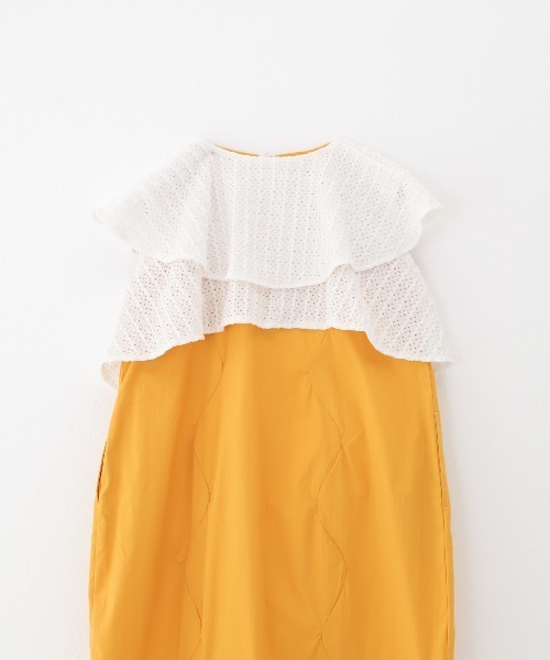 unica（ユニカ）の「カーデ付きウェーブラインワンピース（ワンピース・キッズ・マスタード/レッド/ブラック・M/L/XL/S）」の5枚目の写真