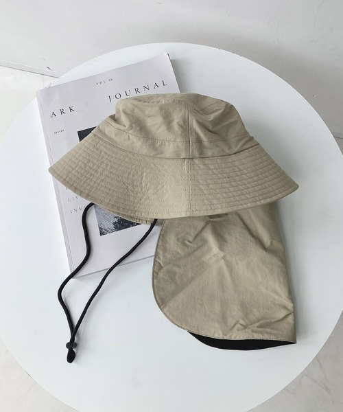 AS KNOW AS plus（アズノゥアズプラス）の「撥水冷感 紫外線防止 サンシェード付きUVハット（ハット・レディース・ブラック/ベージュ・FREE）」の13枚目の写真