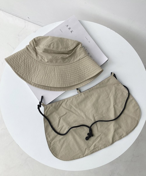 AS KNOW AS plus（アズノゥアズプラス）の「撥水冷感 紫外線防止 サンシェード付きUVハット（ハット・レディース・ブラック/ベージュ・FREE）」の15枚目の写真