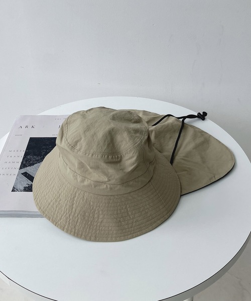 AS KNOW AS plus（アズノゥアズプラス）の「撥水冷感 紫外線防止 サンシェード付きUVハット（ハット・レディース・ブラック/ベージュ・FREE）」の18枚目の写真