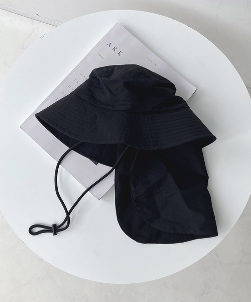 AS KNOW AS plus（アズノゥアズプラス）の「撥水冷感 紫外線防止 サンシェード付きUVハット（ハット・レディース・ブラック/ベージュ・FREE）」の10枚目の写真