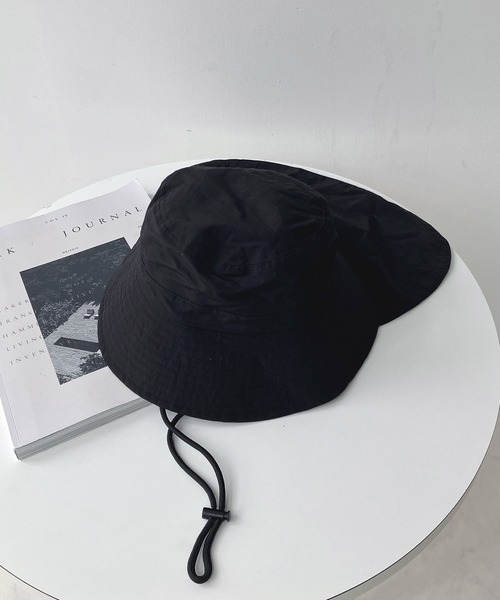 AS KNOW AS plus（アズノゥアズプラス）の「撥水冷感 紫外線防止 サンシェード付きUVハット（ハット・レディース・ブラック/ベージュ・FREE）」の11枚目の写真