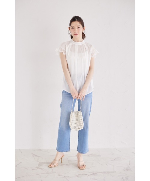 tocco closet(トッコ クローゼット)の「レーススリーブブラウス(シャツ/ブラウス・レディース・ブラック/オフホワイト/パープル・M)」の4枚目の写真