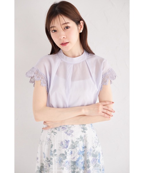 tocco closet(トッコ クローゼット)の「レーススリーブブラウス(シャツ/ブラウス・レディース・ブラック/オフホワイト/パープル・M)」の20枚目の写真