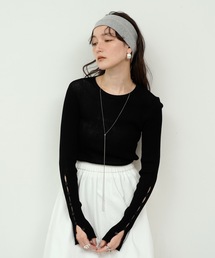 Sheer Sleeve Hole Open Tops / シアースリーブホールオープントップス