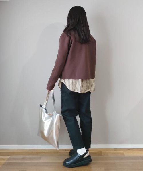 Belle Cie(ベルシー)の「ラインを拾わずすっきり見え テーパードチノパン 春コーデ(チノパンツ・レディース・アイボリー/ブラック/ベージュ/ホワイト・M/L/XL/S)」の6枚目の写真